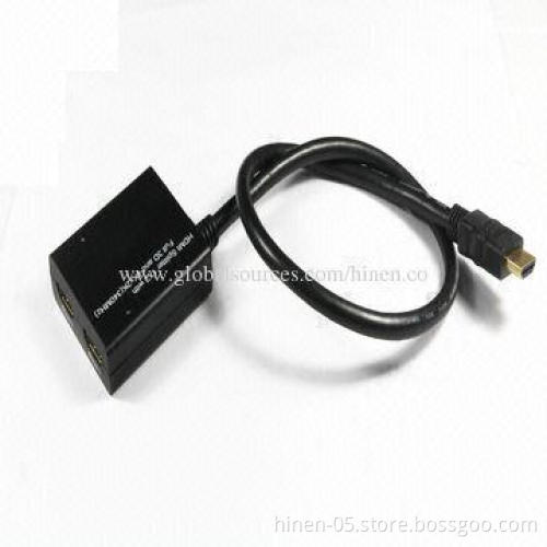 1X2 HDMI Splitter with Full 3D and (340MHz), Pigtail Type, Supports 1,080P Highest Video Resolution